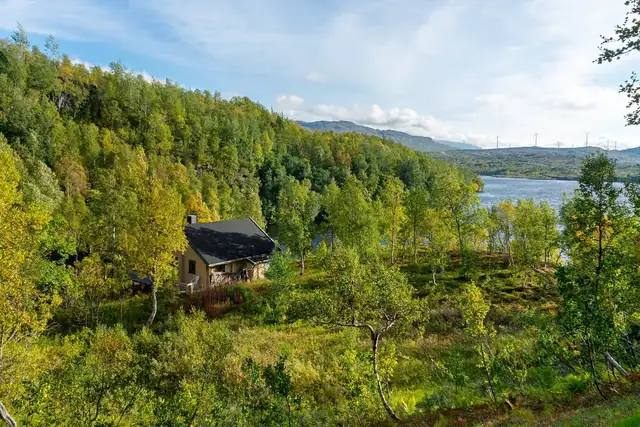 Fra hytta er det kort vei til både vannet og flotte turområder